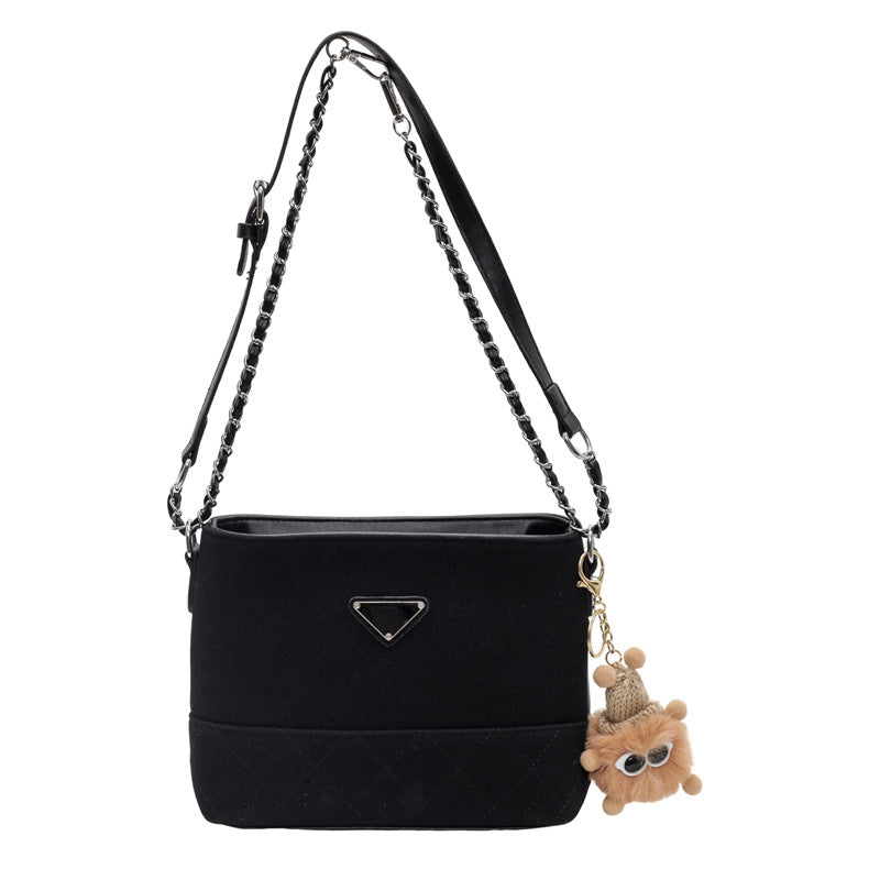 2025 new simple bucket bag trend fashion western chain commuter crossbody bag