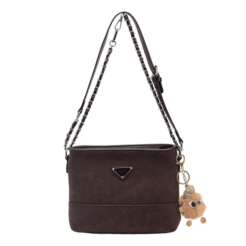 2025 new simple bucket bag trend fashion western chain commuter crossbody bag