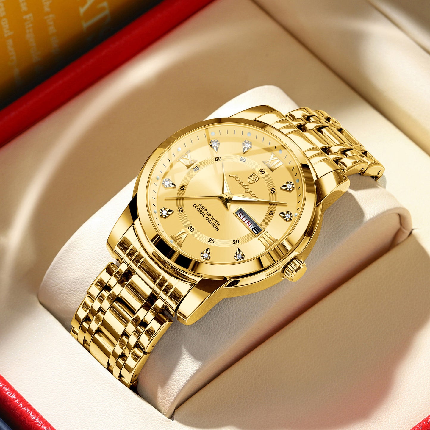 Swiss brand waterproof new men's watch dual calendar luminous quartz watch