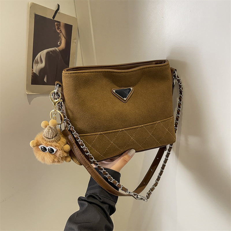 2025 new simple bucket bag trend fashion western chain commuter crossbody bag