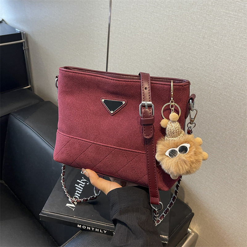 2025 new simple bucket bag trend fashion western chain commuter crossbody bag