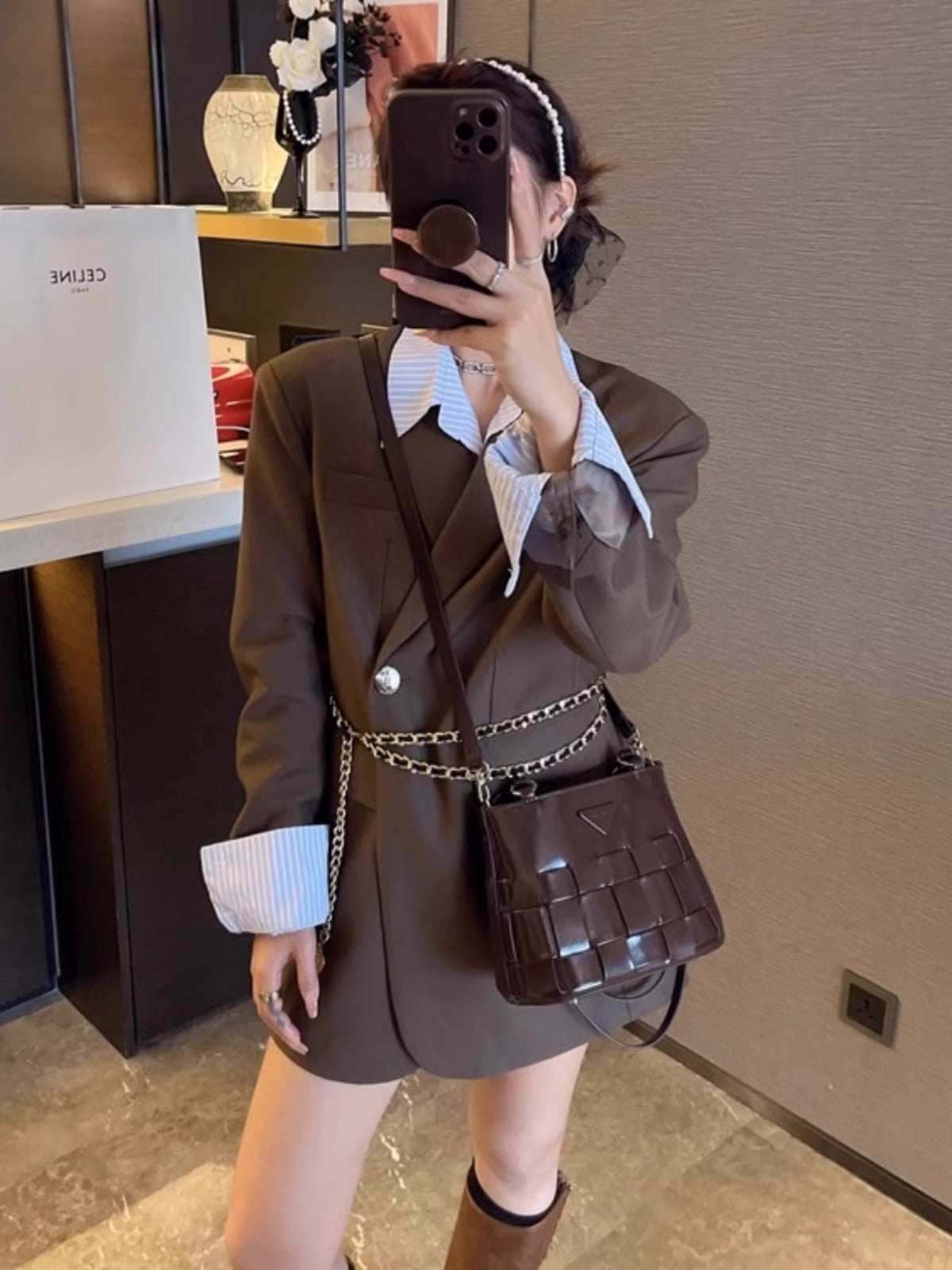 2025 French retro light luxury woven basket bag women's senior sense niche underarm bag single shoulder crossbody bag bucket bag